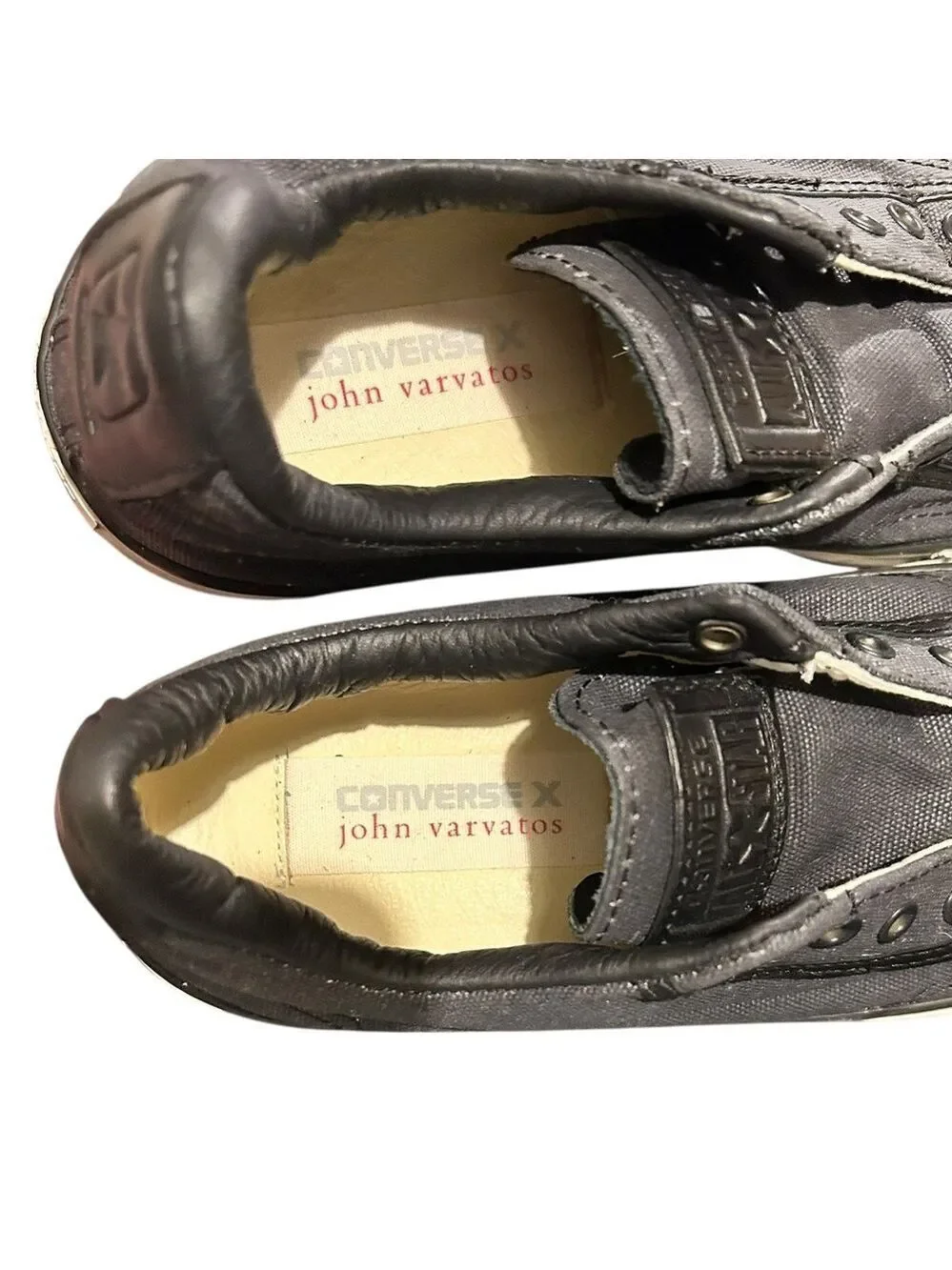 Converse X John Varvatos Laceless Low Top Sneakers M4.5 W6.5 Charcoal Gray VGC